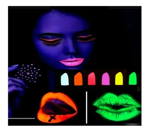 Set X 4 Maquillaje Artistico Barra Labial Cuerpo Rostro Fluo
