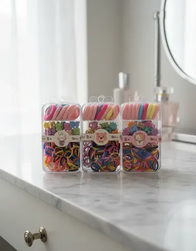 Pack X 3 Accesorios Pelo Nena Gomitas Hebillas Colitas Caja