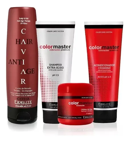 Shampoo Acond Mascara Crema Fidelite Kit Cabellos Teñidos