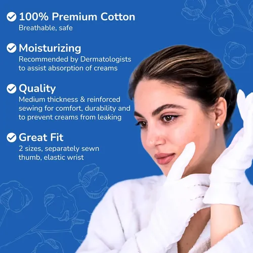 Guantes De Algodón Grandes Para Manos Secas Y Dermatitis