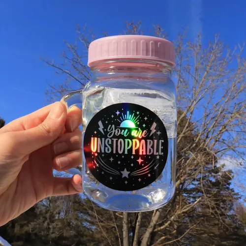 100 Pcs Holographic Positive Affirmation Stickers To The Sta