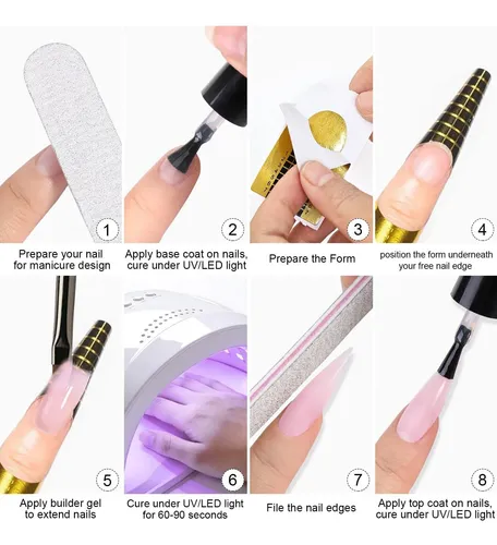 Kit Gel Builder Uñas 4 Colores Furtherpretty