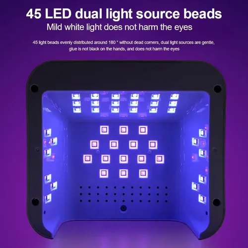 Lámpara De Uñas Uv Led Limegirl L5 Rosa Con Guantes Uv