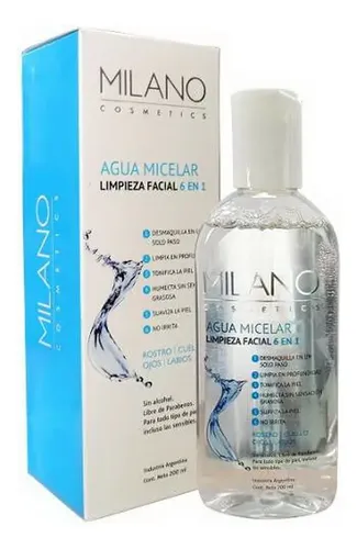 Agua Micelar Milano-limpieza Facial 6 En 1 (200ml) X12 Unid