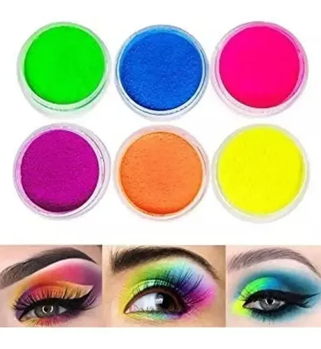 6 Pigmentos Sombras Neon Para Maquillaje O Sombra De Ojos