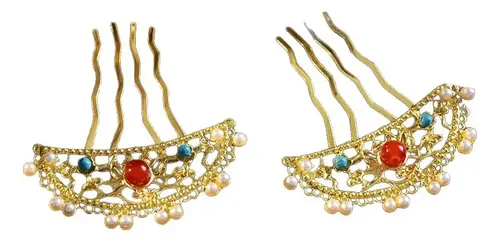 Juego De Accesorios Para El Cabello  Con Abalorios Y Flecos
