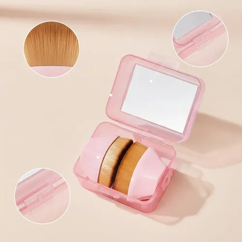 Portable Makeup Brushes Set, Foundation Brush With Mirror