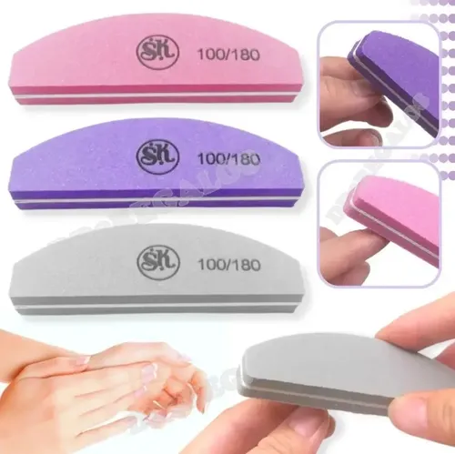 3 Mini Lima Sponge 100/180 Uñas Esculpidas Manicuria Luna