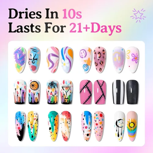 Set 24 Marcadores Uñas Colores Secado Rápido Diy