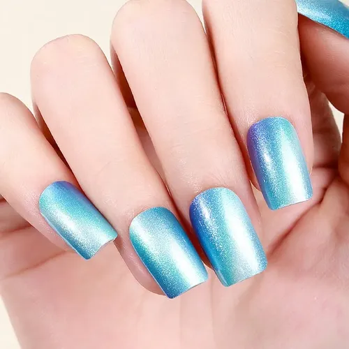 Stickers Uñas Cat Eye Glitter Impermeables 6 Hojas