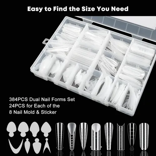 Kit De Formas Duales Para Uñas Francesas Bomoqing 384pcs