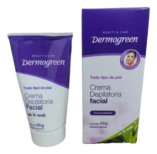 Crema Depilatoria Facial Dermogreen Rostro Té Verde 65g