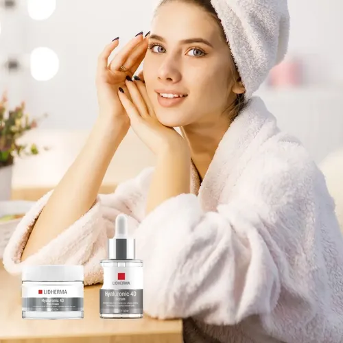 Crema Facial Hialuronico Y Serum Piel Mixta 4d Lidherma