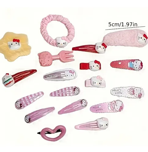 Set De Pinzas Sanrio Hello Kitty 21 Colores Dulces Kawaii Re 21 Piezas