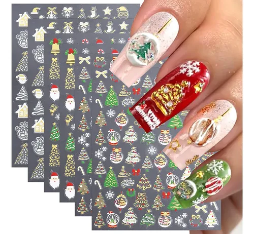 Pegatinas Navideñas Para Decoración De Uñas Wfbbkp Con Forma