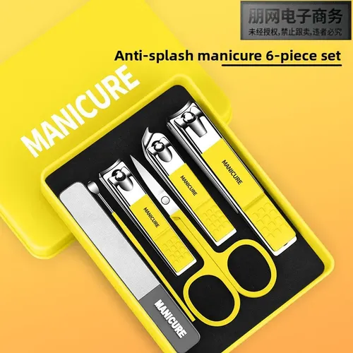 Cortauñas Antisalpicaduras En L Amarillo, Juego De 6 Piezas