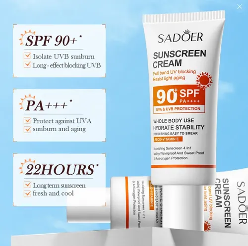 Protector Solar Sadoer Fps 90+ Crema Corporal Aloe Vit E