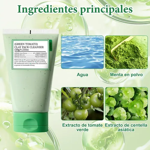 Mascarilla Limpiadora De Arcilla De Tomate Verde