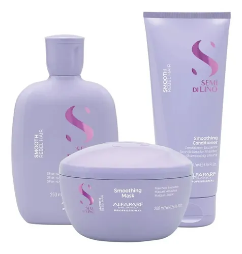 Alfaparf Semi Di Lino Smooth Shampoo Acond Mascara Kit Chico