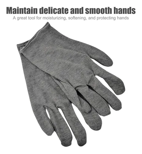 Guantes Algodón Hidratan Eczema Manos Secas Gris 4 Unidades