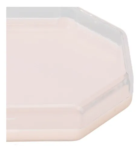 Maquillaje Octogonal Portátil Rosa Powder Puff Storage, 5 Un