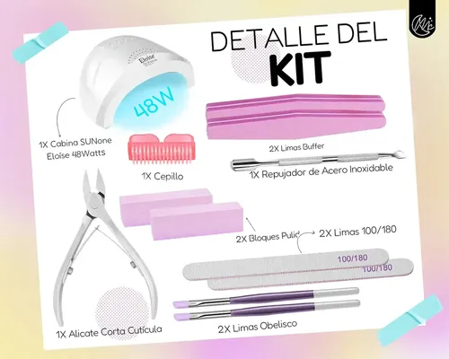 Kit Manicura Uñas Esculpidas Set Insumos Cabina Uv Led Limas