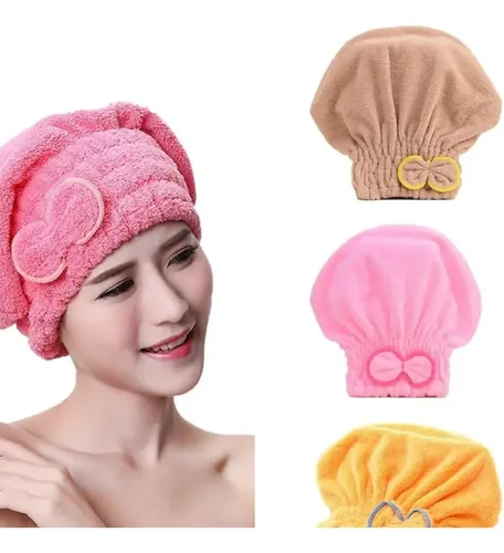. Toalla De Baño Con 5 Cabezales Para Cabello Seco, Ligera .