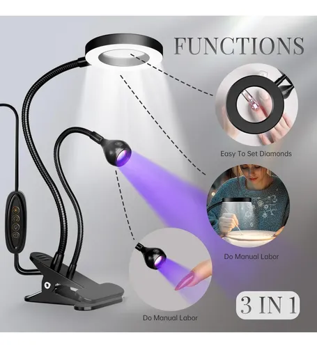 Lámpara Uv Para Uñas Negra Con 4 Niveles De Luz