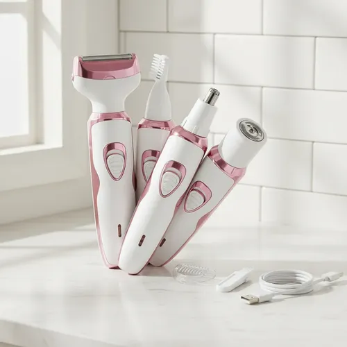 Máquina Depiladora 4 En 1 Mujer Recargable Rostro Y Cuerpo
