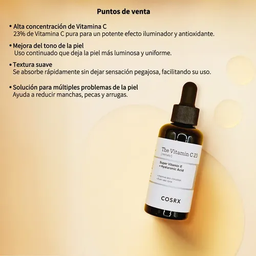 Sérum The vitamin C 23 serum Cosrx día para todo tipo de piel de 20mL/20g 30+ años