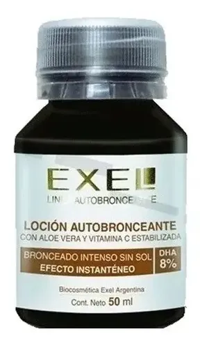 Loción Autobronceante 8% Color Piel Bronceado Exel X 50ml