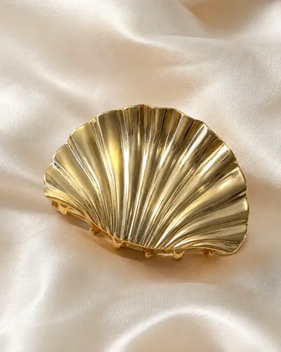 Hebilla Broche Pelo Flor Dorado Elegante Accesorio Mujer X3