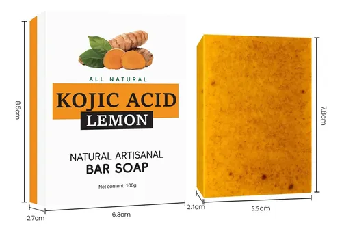 Paquete De 3 Jabones Kójicos De Limón Y Cúrcuma, Jabón Kójic