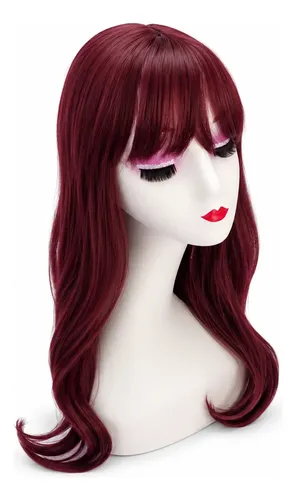 Peluca Topper Bisoñé Semi Opaca Estetica 50cm  Con Flequillo