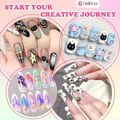 Set 24 Marcadores Para Uñas 3d Secado Rápido Colores