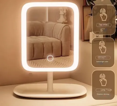 Q Espejo De Maquillaje Inteligente Con Luz Led For M