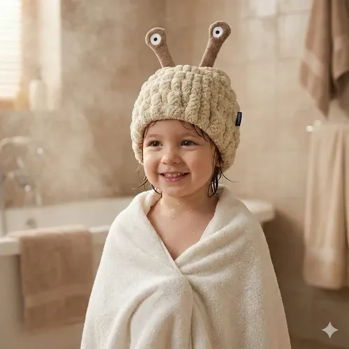 Gorro Toalla Infantil Para Secado De Pelo Suave Y Absorbente