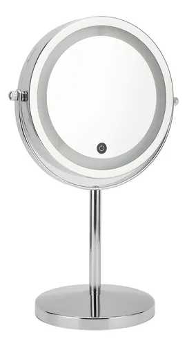 Espejo De Maquillaje Led Redondo Con Aumento De Doble Cara