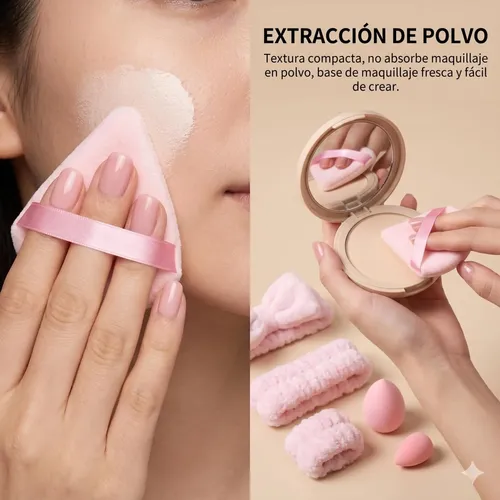 Set Esponjas Maquillaje Y Skincare 20 Pzas Con Diadema