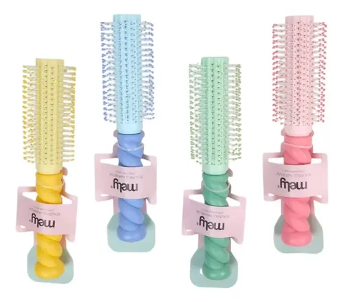 Cepillo Peine Redondo Para Cabello Desenredante Mely / Color