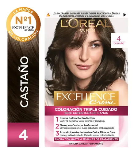 Kit Coloración Excellence Creme L’oréal Paris Tono Tono 4 Castaño Oscuro Profundo