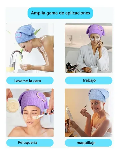 2026 Gorros Seca Cabello 3 Uds Absorción Rápida Algodón G Rf