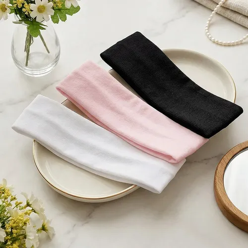 3 Cintas Para El Cabello Simples De Color Liso Para Mujer, A