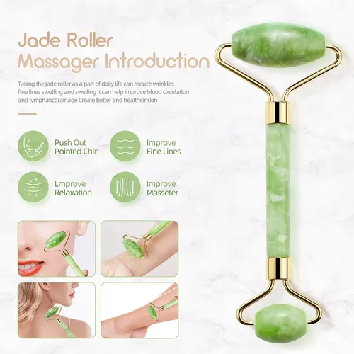 Rodillo De Masaje Facial Jade Roller Aecw Natural Jade
