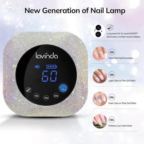 Cabina para Uñas Lavinda Diamond LED de 54W con Temporizador