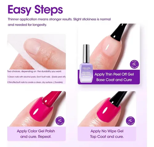 Base Coat Peelable Gellen 18 Ml Para Esmalte En Gel