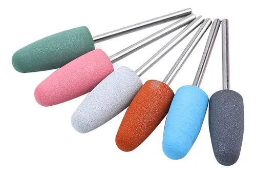 6x Silicona Broca De Uñas Rotary Burr Head Cutícula Clean