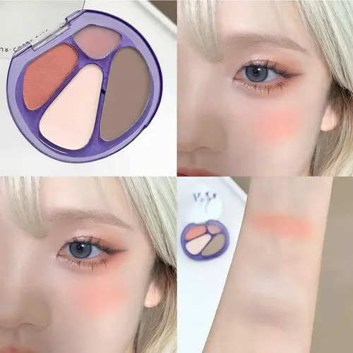 Paleta 4-en-1 Petansy Iluminador Rubor Sombras Tamaño Viaje