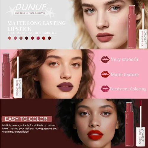 Labiales Líquidos Mate Larga Duración Dunuf X8 01