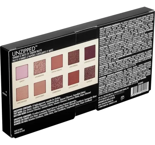 Paleta De Sombras Lorac Unzipped Mate Y Glitter 10 Tonos